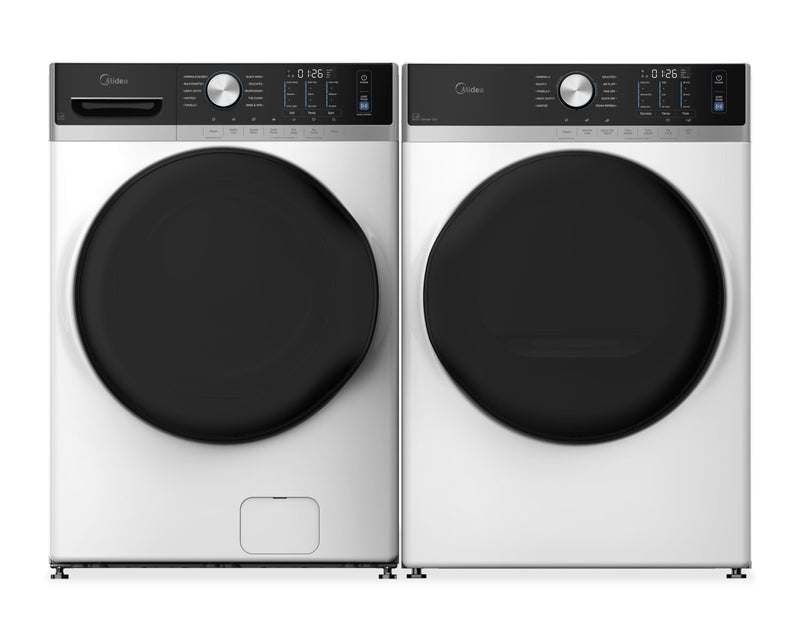 Sécheuse Midea de 8,0 pi3 avec culbutage et Steam Care - blanche - MLHE52S7AWW