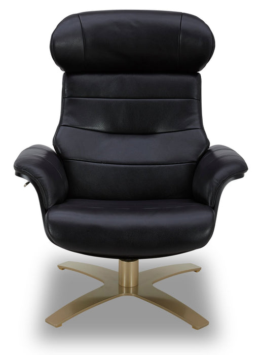 Fauteuil pivotant inclinable Halo en cuir véritable de qualité supérieure avec repose-pieds 