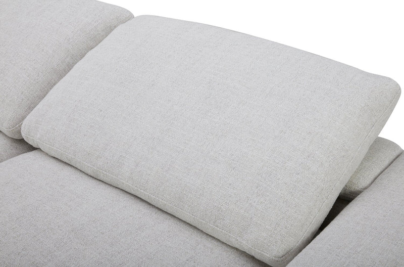 Sofa sectionnel modulaire Sky 4 pièces en tissu avec coussins amovibles en duvet et plumes - blé Nathan