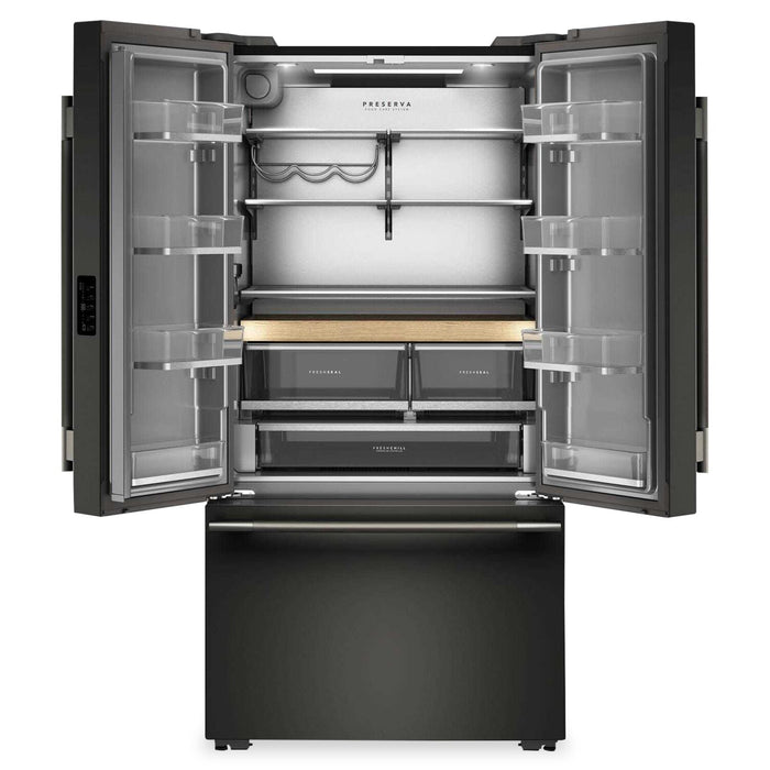 Réfrigérateur KitchenAid de profondeur comptoir à portes françaises avec distributeur d’eau interne - minerai noir - KRFC336SBE