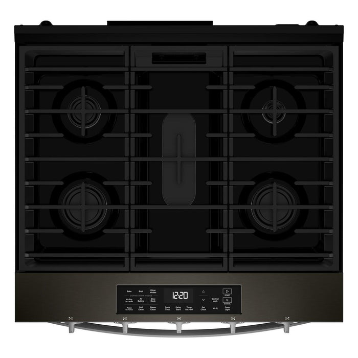 Cuisinière à gaz Whirlpool de 5 pi³ et de 30 po avec cuisson à air - noir sur acier inoxydable - WSGS5030SV