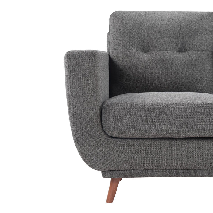 Causeuse Cosmo de 57 po en tissu avec coussins de dossier capitonnés - anthracite