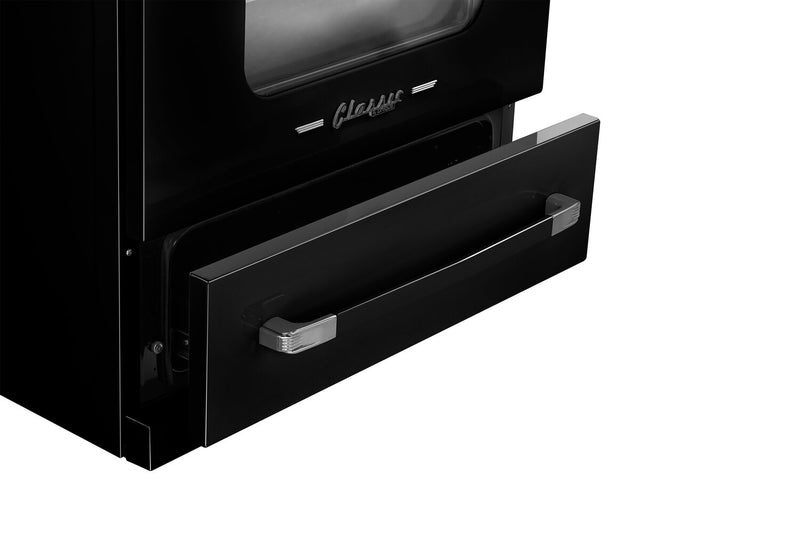 Cuisnière à induction Classic Rétro par Unique de 30 po et de 3,9 pi3 - noir minuit - UNQ-30CR IC B