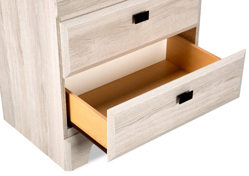 Ensemble de chambre à coucher Yorkdale 6 pièces avec lit à panneau, commode, miroir et table de nuit, blanc - format grand lit