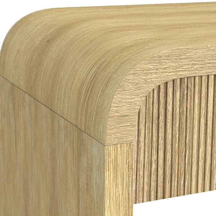 Table de bout moderne Scott Living Lenore de 24 po avec rangement, tablette et ports USB - naturelle