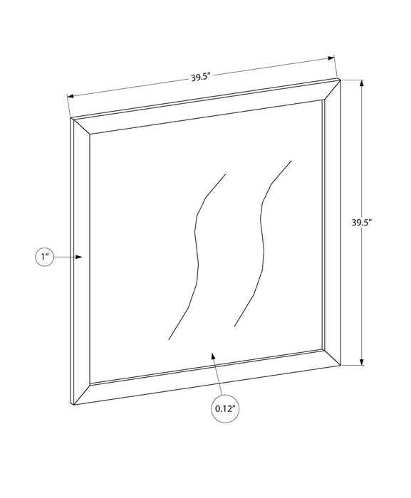 Miroir de commode de chambre à coucher Blake, à fixer au meuble ou à suspendre au mur - gris