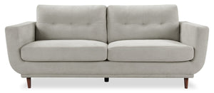 Sofa Cosmo de 80 po en tissu avec coussins de dossier capitonnés - gris