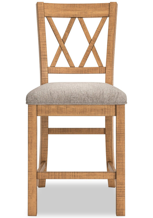 Ensemble de salle à manger Archer 5 pièces de hauteur comptoir avec table à rallonge, 72 po à 108 po et 4 chaises - brun clair