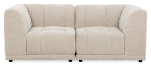 Causeuse modulaire Oaklyn Kort & Co. de 77 po en tissu avec coussins de siège capitonnés - beige