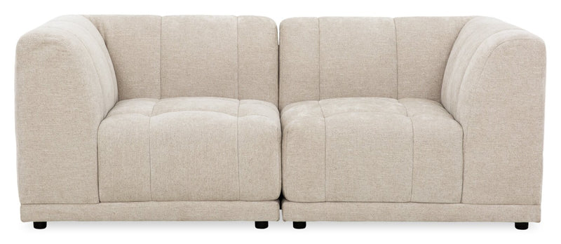 Causeuse modulaire Oaklyn Kort & Co. de 77 po en tissu avec coussins de siège capitonnés - beige