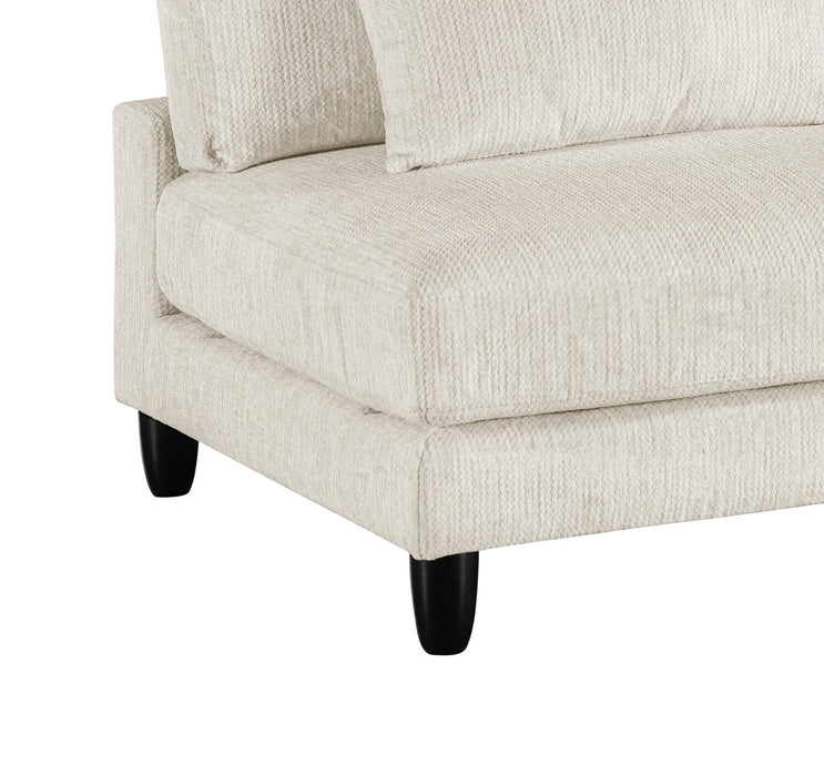 Sofa sectionnel modulaire Lounge 5 pièces en chenille avec pouf - beige 