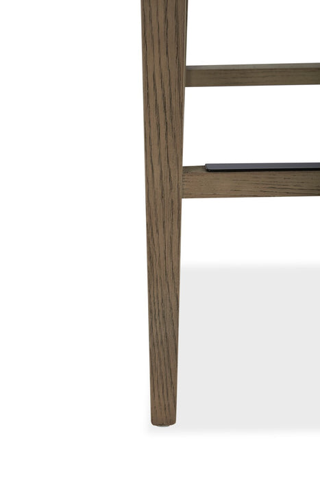 Tabouret 26 po Arlo de hauteur comptoir en tissu de cuir végétalien - brun bison