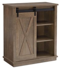  Armoire décorative Bristow de 31 po avec tablettes et porte de grange coulissante - chêne noyer 