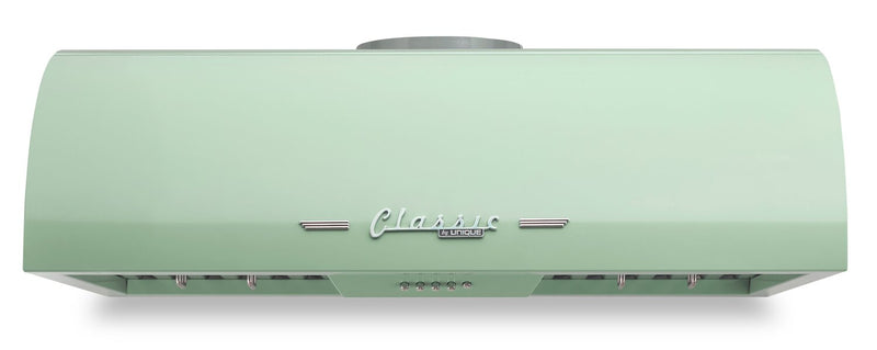 Hotte de cuisinière sous l’armoire Classic Rétro par Unique de 36 po et de 700 pi3/min - vert menthe estival - UGP-36CR RH LG