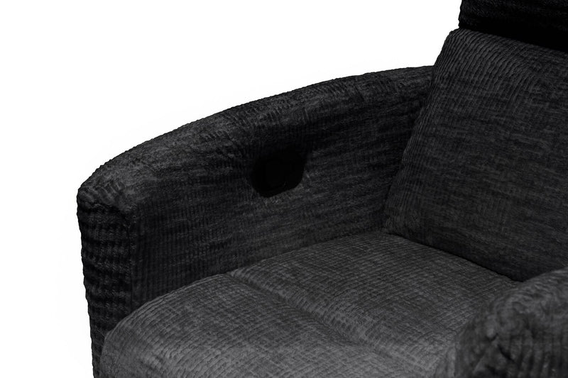 Fauteuil pivotant, coulissant et inclinable Remi de 38 po en tissu - anthracite 