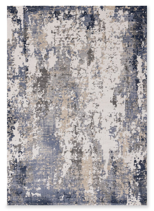 Carpette Lucas vieillie 6 pi 7 po x 9 pi 6 po - bleue