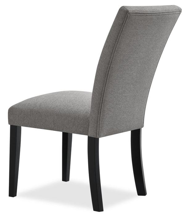 Ensemble de salle à manger Burk 7 pièces avec table de 72 po (L) à dessus en résine en imitation de marbre et 6 chaises - noir et gris