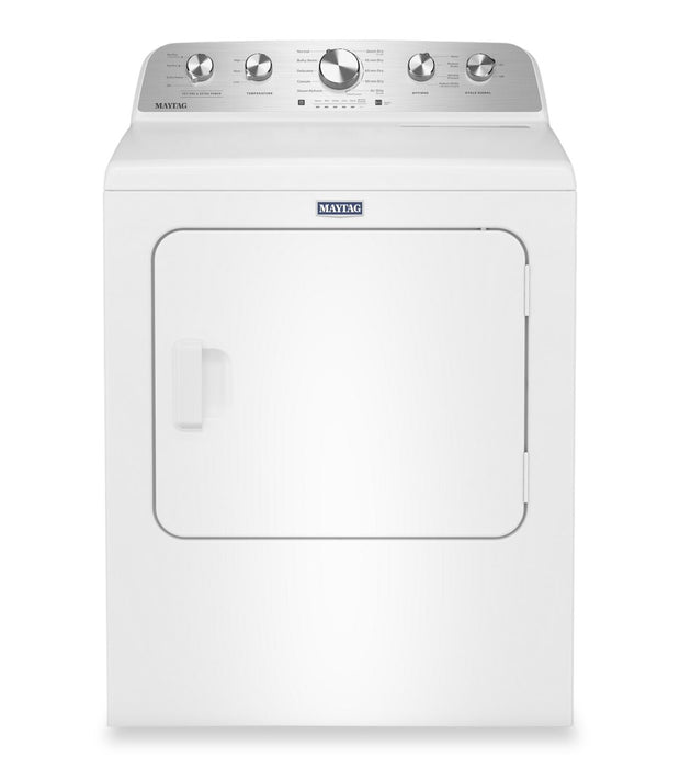 Laveuse à chargement par le haut 5,5 pi³ avec turbine et option Animal Pet Pro et sécheuse à gaz 7,0 pi³ de Maytag - blanches