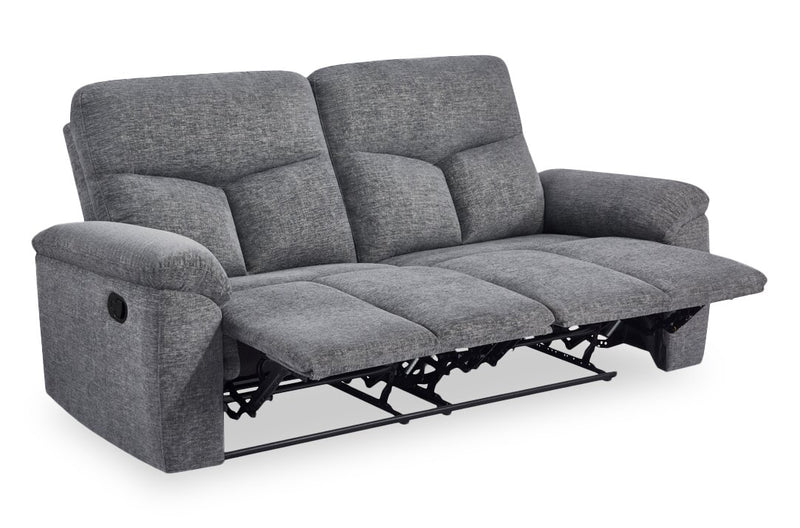 Sofa à inclinaison manuelle Blake de 76,8 po en tissu de chenille - gris 