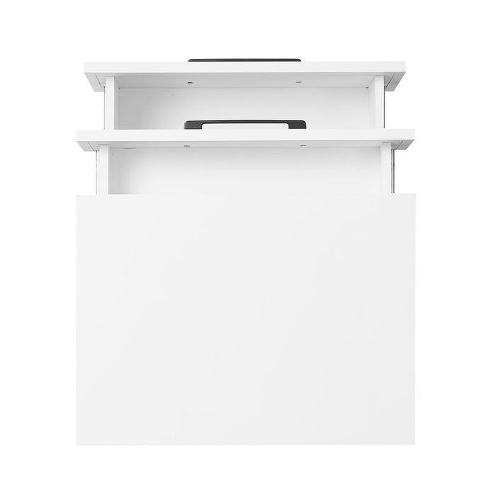 Table de nuit Brax de 18 po (l) x 25,75 po (H) à 2 tiroirs - blanche