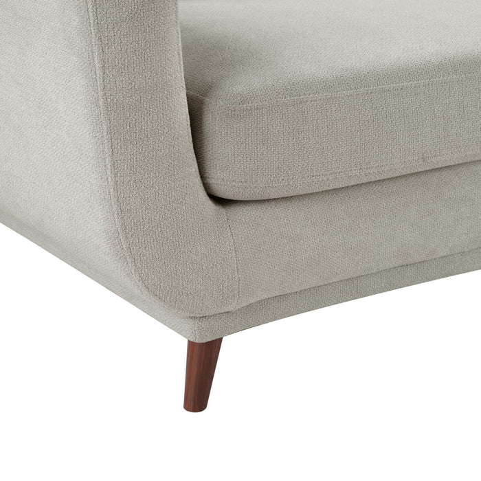 Causeuse Cosmo de 57 po en tissu avec coussins de dossier capitonnés - gris