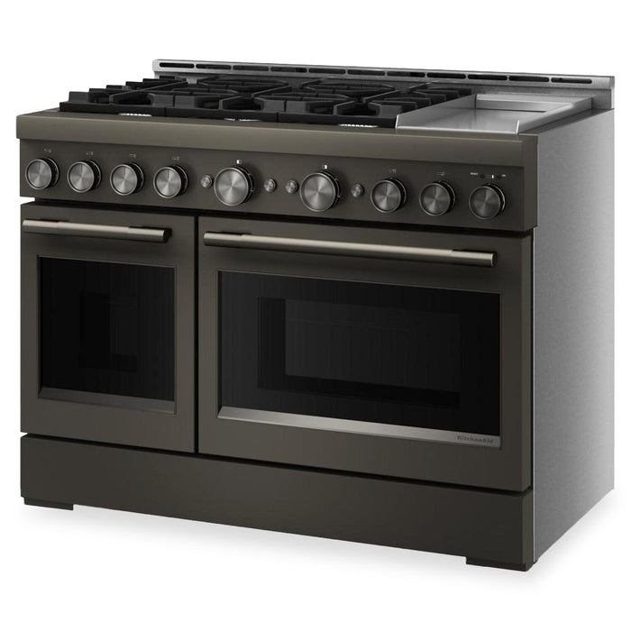 Cuisinière à gaz KitchenAid de 6,3 pi³ de style commercial à 6 brûleurs - minerai noir - KFGD948SBE