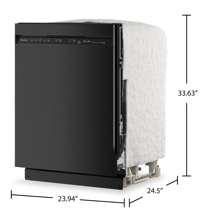 Lave-vaisselle KitchenAid de 24 po et de 47 dBA avec panier à ustensiles sur le troisième niveau - noir - KDFS224SBL