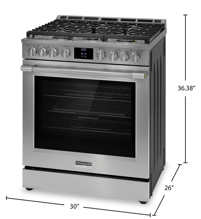 Cuisinière à gaz Frigidaire Professional de 6 pi³ avec convection totale et friture à air - acier inoxydable Smudge-ProofMD - PCFG3080AF