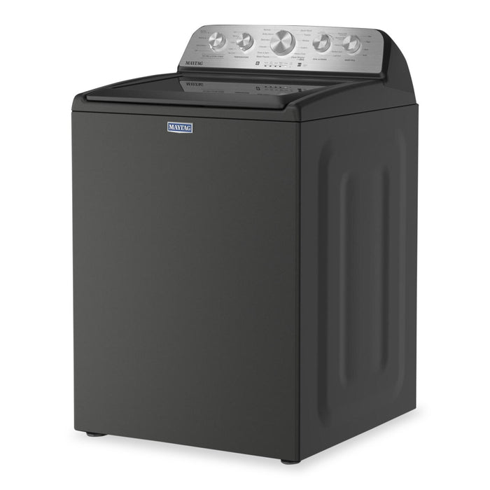 Laveuse à chargement par le haut 5,5 pi³ avec turbine et option Animal Pet Pro et sécheuse à gaz 7,0 pi³ de Maytag - noir volcan