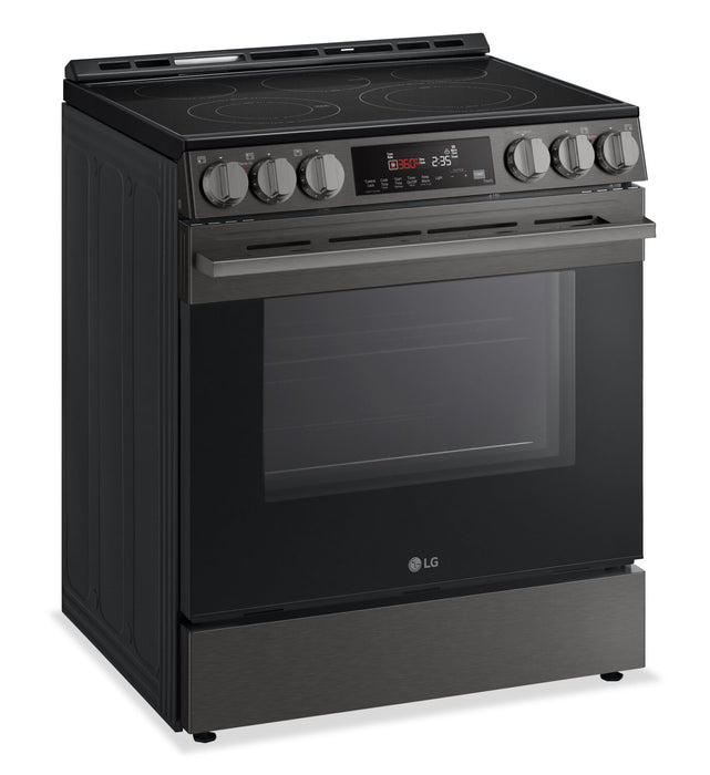 Cuisinière intelligente électrique LG de 6,3 pi3 avec friture à air - acier inoxydable noir - LSEL6333ZE 