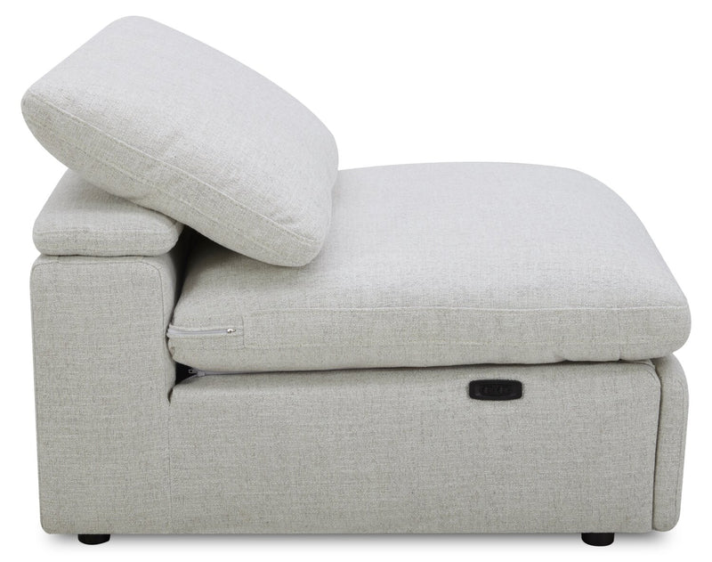 Fauteuil sans accoudoirs à inclinaison électrique modulaire Sky de 44 po en tissu avec coussins en duvet et plumes - blé Nathan