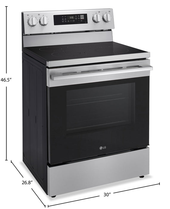 Cuisinière intelligente électrique LG de 6,3 pi³ avec friture à air - acier inoxydable - LREN6323YE
