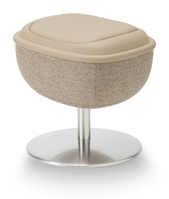 Fauteuil de massage inclinable LG de 29,6 po en tissu d’apparence cuir avec pouf assorti - brun