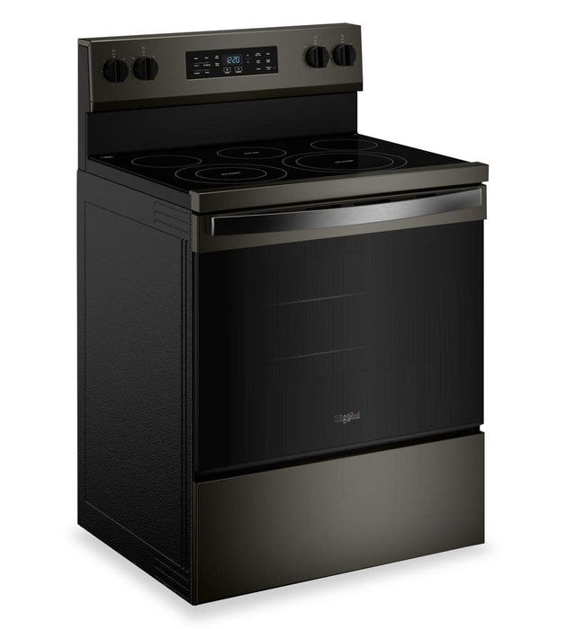 Cuisinière électrique Whirlpool de 5,3 pi3 avec cuisson à air – noir sur acier inoxydable - YWFES5730SV