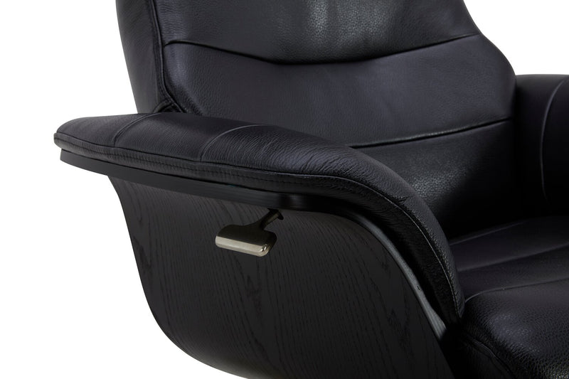 Fauteuil pivotant inclinable Halo en cuir véritable de qualité supérieure avec repose-pieds 