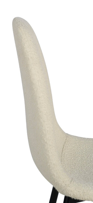 Chaise de salle à manger Joss en tissu de polyester et en métal - blanche