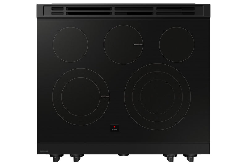 Cuisinière intelligente électrique encastrée Samsung de 6,3 pi³ avec friture à air et Air Sous Vide - verre blanc - NSE6DB850012AC