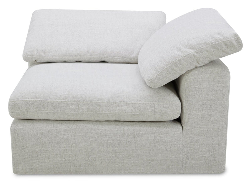 Fauteuil en coin modulaire Sky de 45,75 po en tissu avec coussins amovibles en duvet et plumes - blé Nathan