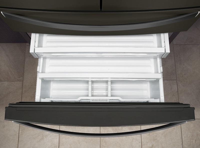 Réfrigérateur Whirlpool de 26 pi³ et de 36 po à portes françaises - fini en acier inoxydable noir - WRMF7736PV