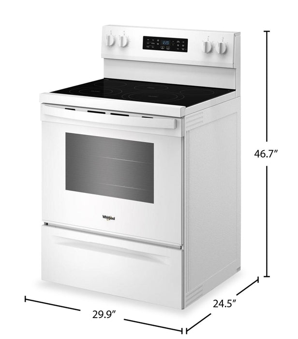 Cuisinière électrique Whirlpool de 5,3 pi3 avec cuisson à air – blanche - YWFES5730SW