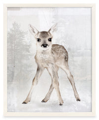 Œuvre d’art encadrée « Baby Dear » avec fini lin - 17 po x 21 po
