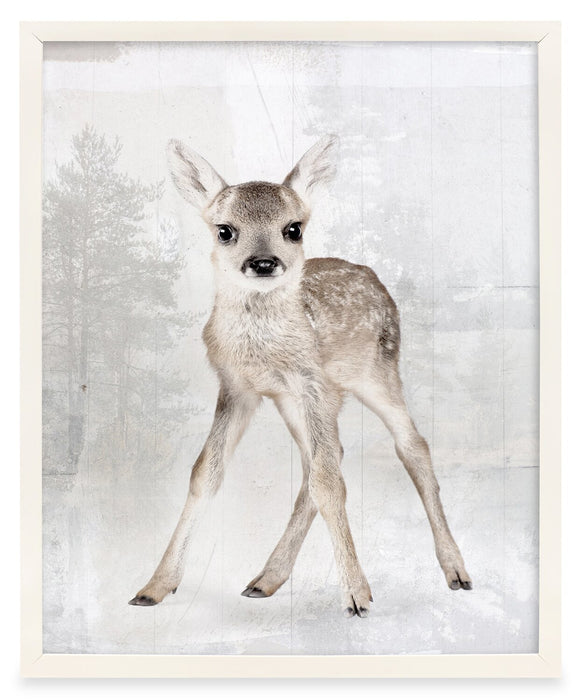 Œuvre d’art encadrée « Baby Dear » avec fini lin - 17 po x 21 po