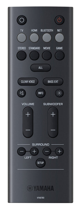 Barre de son à 2.0 canaux YAMAHA avec Dolby AtmosMD, True X Surround et caisson d’extrêmes graves sans fil (SR-X50A)