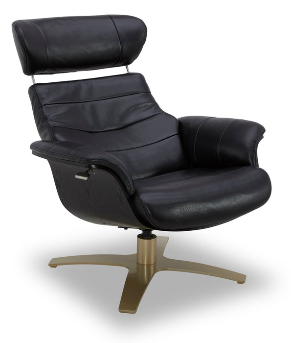 Fauteuil pivotant inclinable Halo en cuir véritable de qualité supérieure avec repose-pieds 
