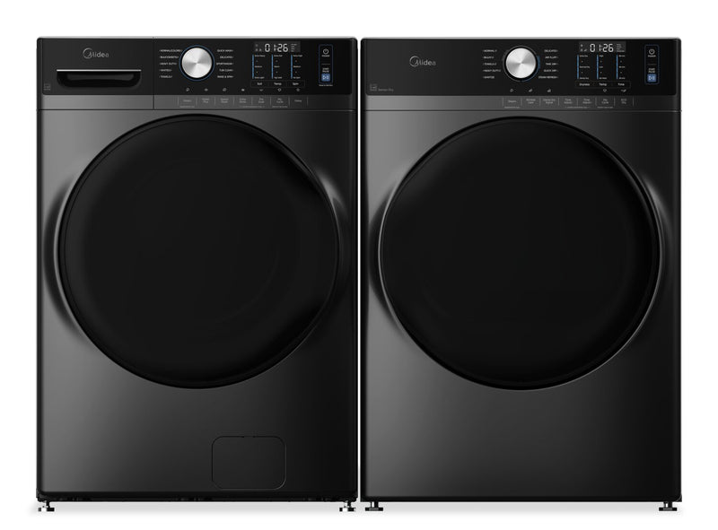 Laveuse Midea à chargement frontal de 5,2 pi³ avec soin à la vapeur – gris – MLHW52S7AGG