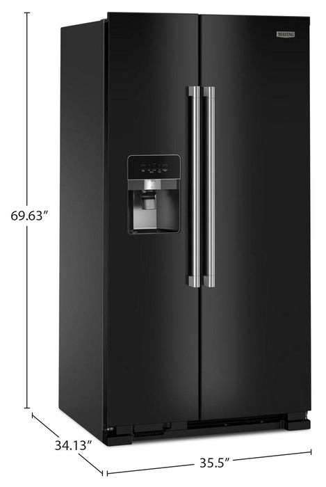 Réfrigérateur Maytag de 25 pi³ et de 36 po à compartiments juxtaposés - noir - MRSF4036PB