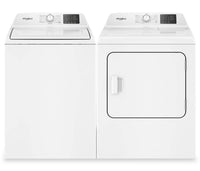  Laveuse à chargement par le haut de 4,5 pi3 avec turbine et sécheuse à gaz de 7,0 pi3 de Whirlpool - blanches
