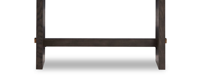 Table de salon Warwick de 52 po en bois massif et en marbre - blanche et chêne brun