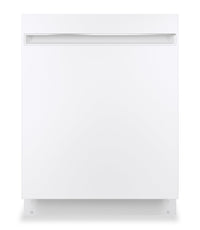  Lave-vaisselle encastré GE de 24 po avec broyeur d’aliments solides PiranhaMC - blanc - GDT225SGLWW