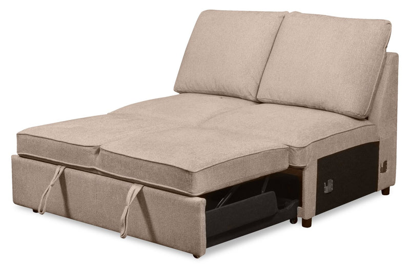 Sofa-lit sectionnel enveloppant de droite Haven de Scott Living 3 pièces en tissu de chenille avec rangement - taupe